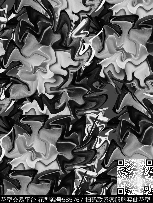 复古抽象潮流数码印花华亿平台下载（图片编号: 585767） - 瓦栏（Walan）