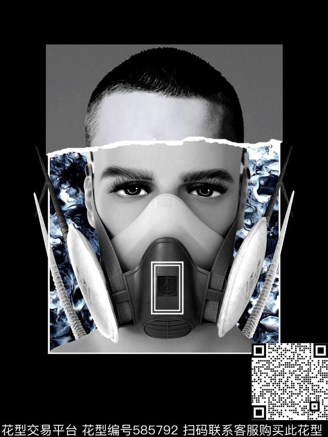 休闲风人物羊角数码印花华亿平台下载（图片编号: 585792） - 瓦栏（Walan）