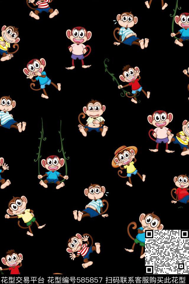 可爱卡通猴子集童装床品可爱趣味卡通猴子集童装床品卡通传统印花华亿平台下载（图片编号: 585857） - 瓦栏（Walan）