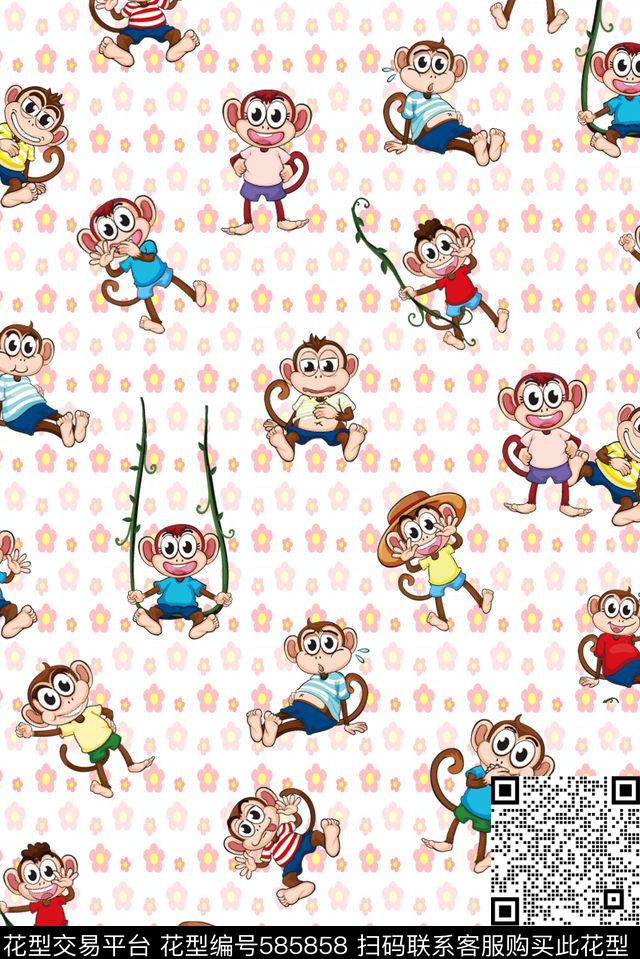 可爱卡通猴子集童装床品可爱趣味卡通猴子集童装床品卡通传统印花华亿平台下载（图片编号: 585858） - 瓦栏（Walan）