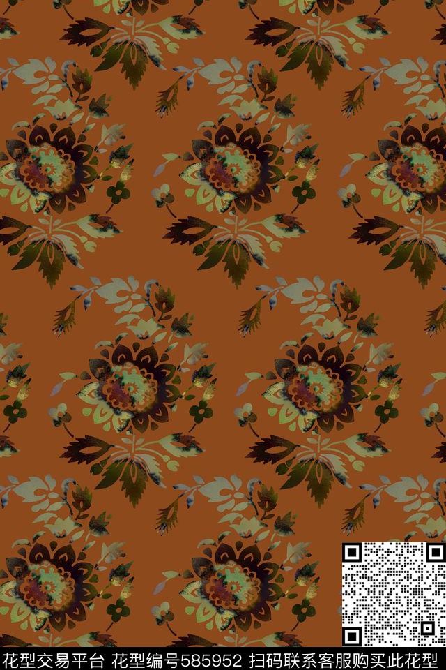 民族风金属光泽维多利亚传统印花华亿平台下载（图片编号: 585952） - 瓦栏（Walan）