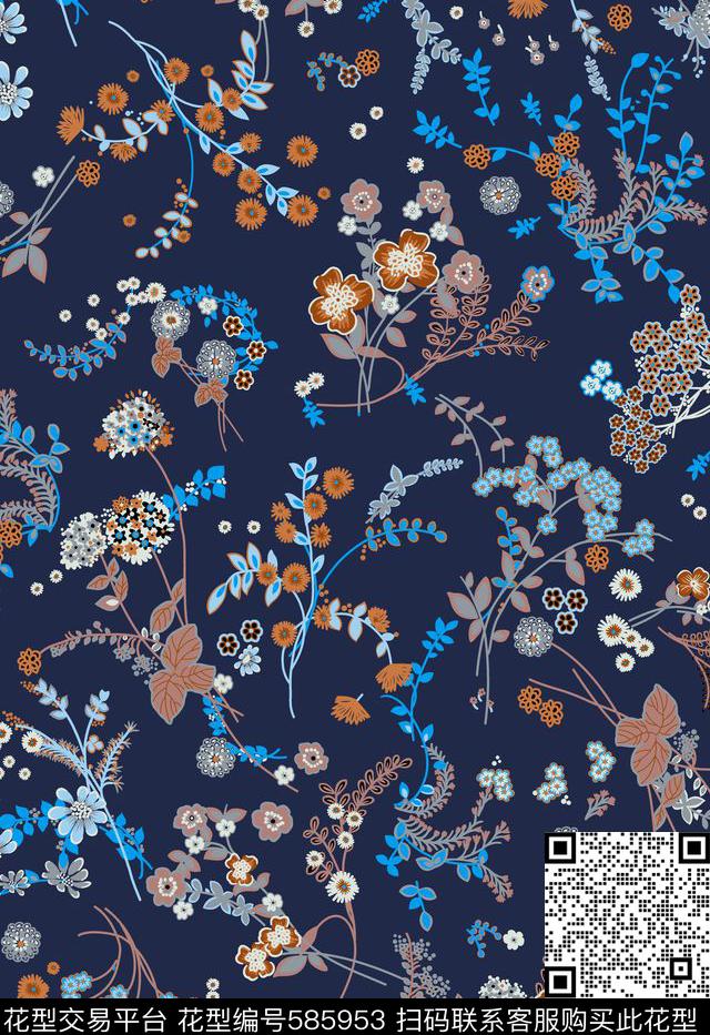 欧美风小碎花2017年新款传统印花华亿平台下载（图片编号: 585953） - 瓦栏（Walan）