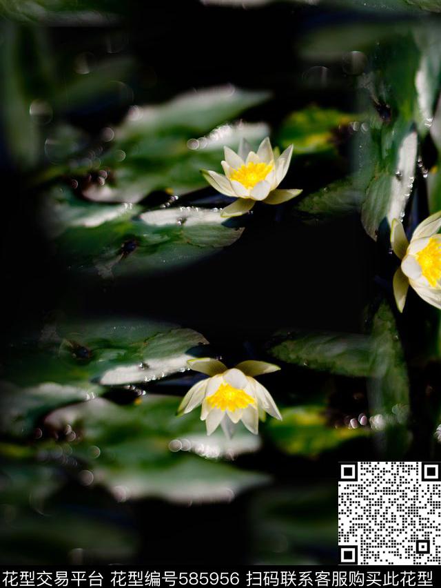 复古莲花潮流数码印花华亿平台下载（图片编号: 585956） - 瓦栏（Walan）