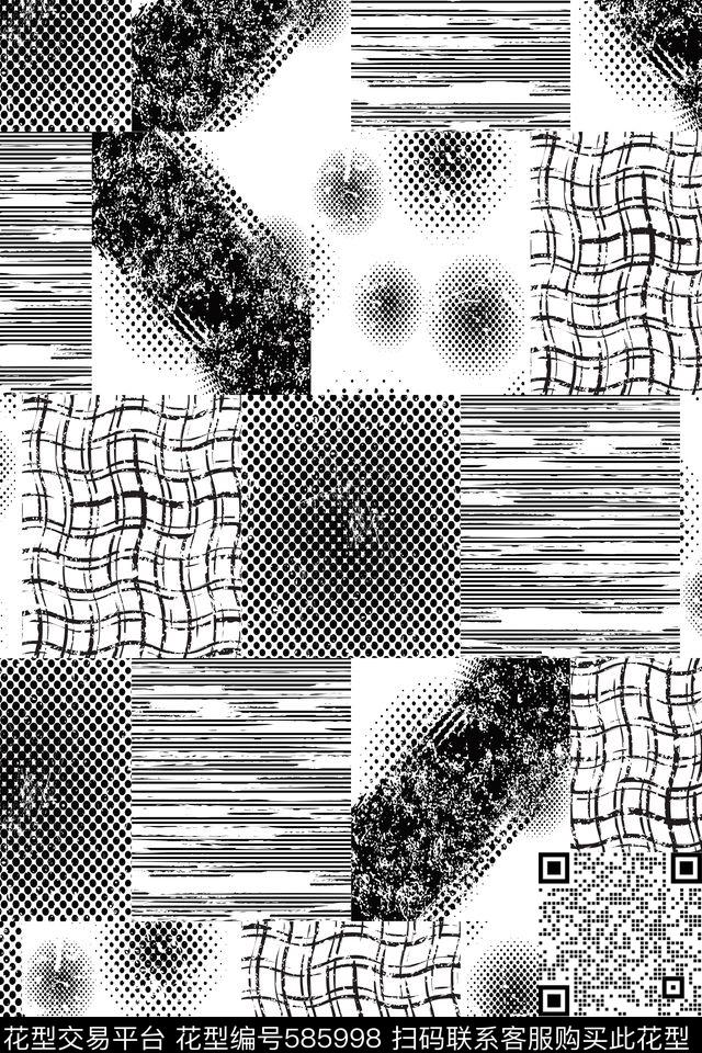 休闲几何线条传统印花华亿平台下载（图片编号: 585998） - 瓦栏（Walan）