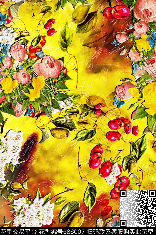 民族风花卉小碎花数码印花华亿平台下载（图片编号: 586007） - 瓦栏（Walan）