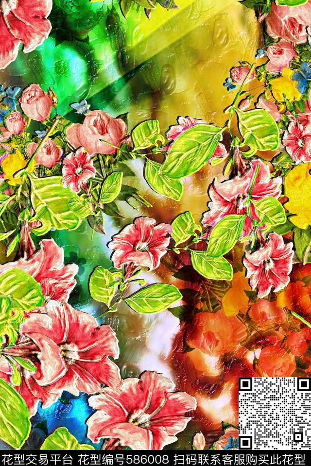 民族风波西米亚风景数码印花华亿平台下载（图片编号: 586008） - 瓦栏（Walan）