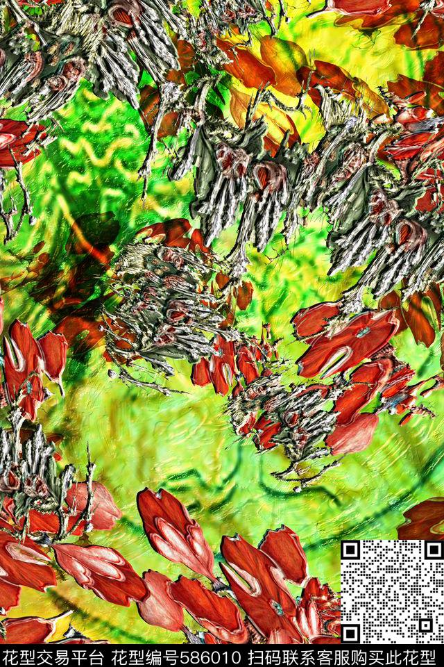 花卉波西米亚民族风数码印花华亿平台下载（图片编号: 586010） - 瓦栏（Walan）