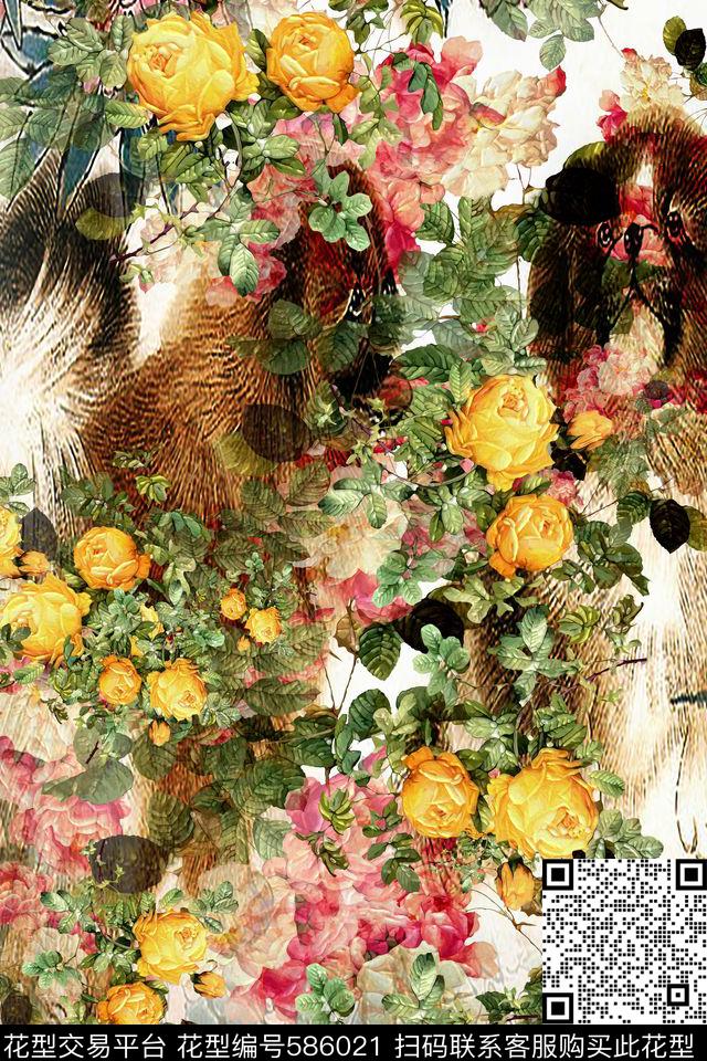 趣味波西米亚民族风数码印花华亿平台下载（图片编号: 586021） - 瓦栏（Walan）