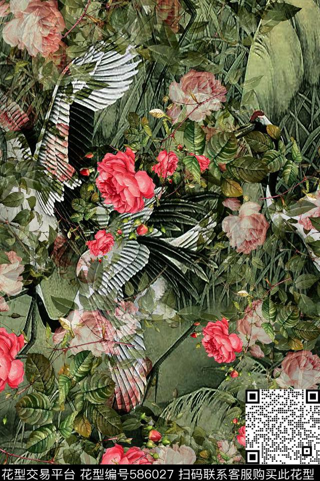 波西米亚民族风玫瑰数码印花华亿平台下载（图片编号: 586027） - 瓦栏（Walan）