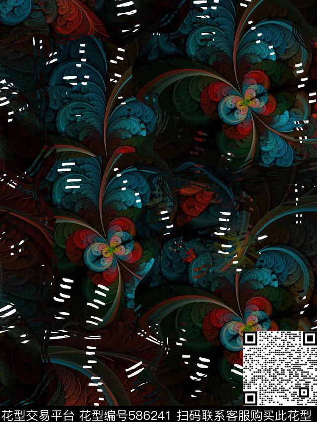 复古男装华亿平台电子花卉数码印花华亿平台下载（图片编号: 586241） - 瓦栏（Walan）