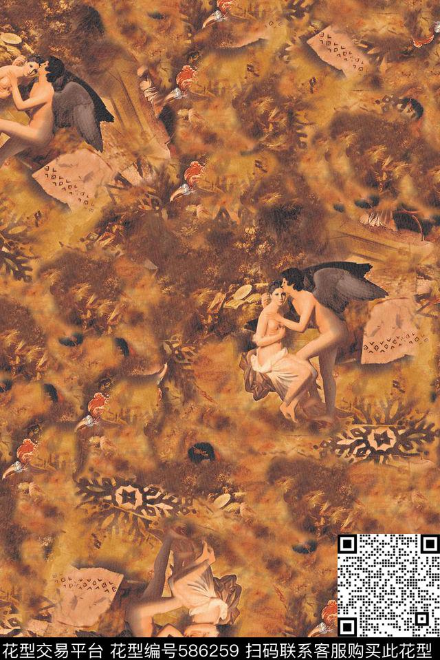 欧美大牌风格油画男装外套印花数码印花华亿平台下载（图片编号: 586259） - 瓦栏（Walan）