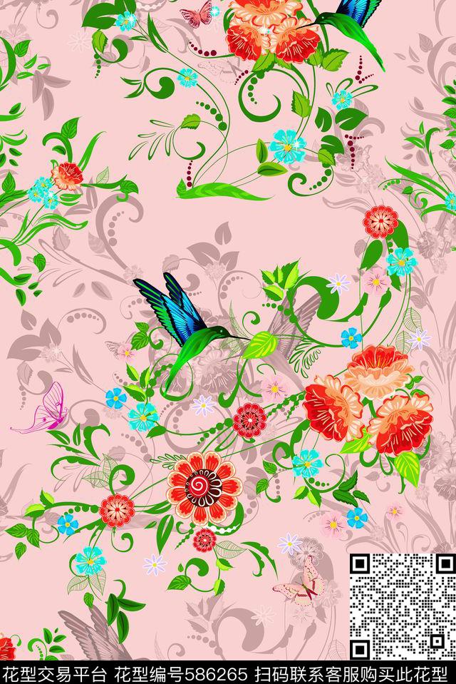 热带休假花香数码印花华亿平台下载（图片编号: 586265） - 瓦栏（Walan）