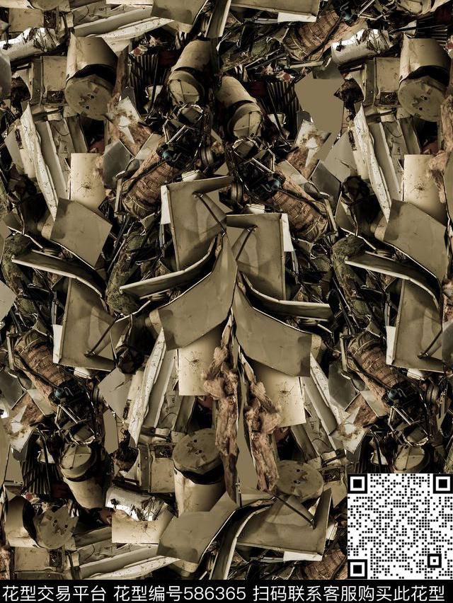 复古金属潮流数码印花华亿平台下载（图片编号: 586365） - 瓦栏（Walan）