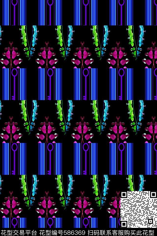 数码华亿平台花卉钥匙数码印花华亿平台下载（图片编号: 586369） - 瓦栏（Walan）