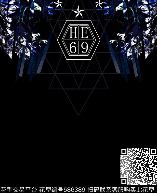 潮流时尚几何拼接组合动物线条数码印花华亿平台下载（图片编号: 586389） - 瓦栏（Walan）