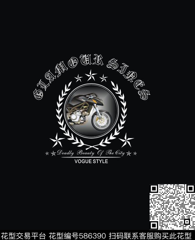 时尚潮流几何星星机车数码印花华亿平台下载（图片编号: 586390） - 瓦栏（Walan）