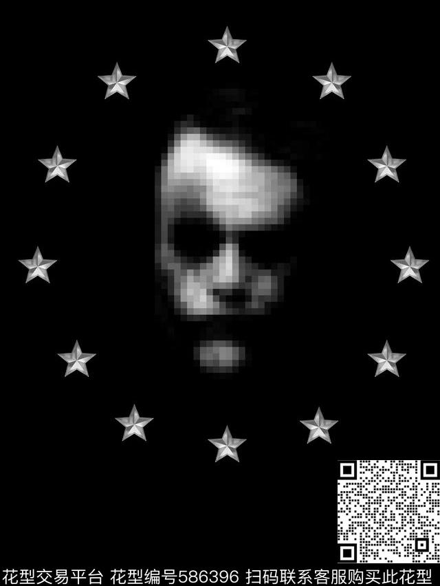 马赛克潮牌暗黑美学数码印花华亿平台下载（图片编号: 586396） - 瓦栏（Walan）