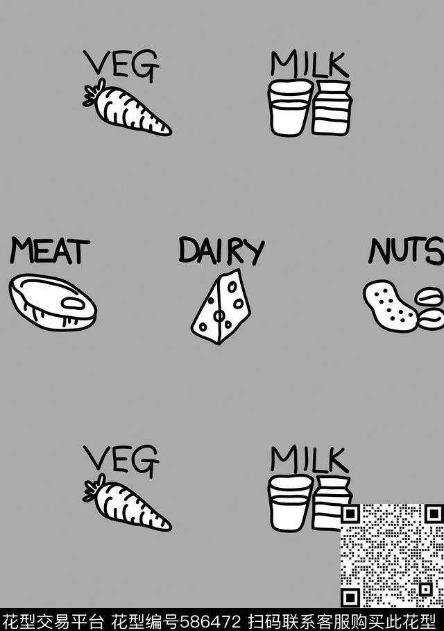 可爱卡通插画传统印花华亿平台下载（图片编号: 586472） - 瓦栏（Walan）