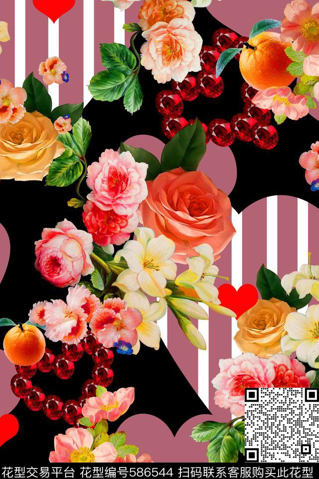 花卉水果珠宝数码印花华亿平台下载（图片编号: 586544） - 瓦栏（Walan）