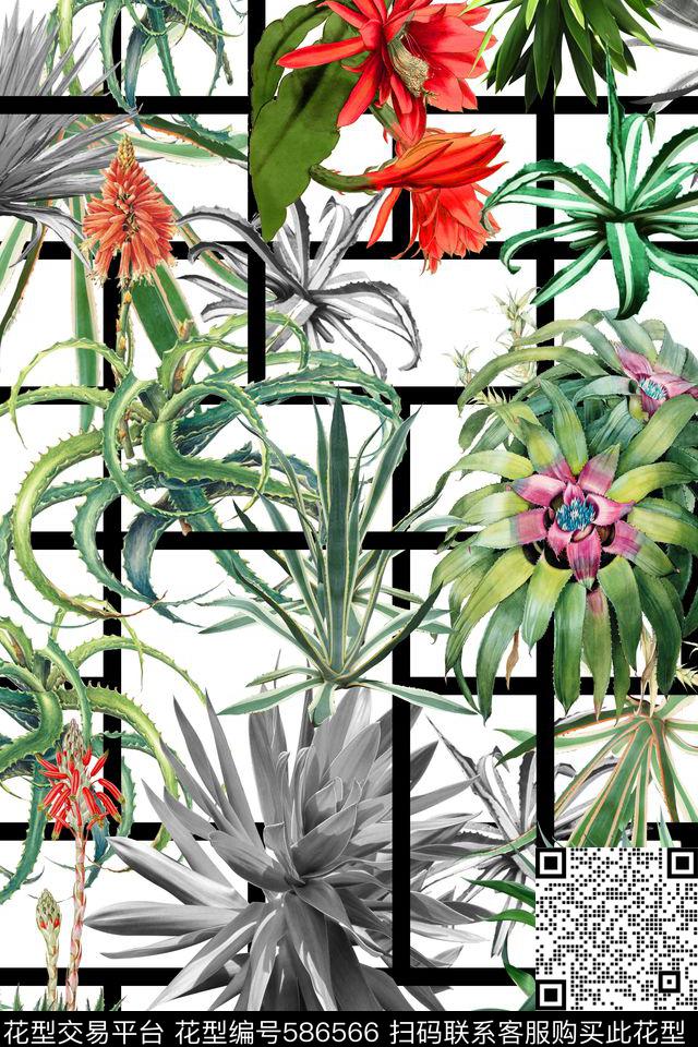 叶子男装女装家纺几何图形数码印花华亿平台下载（图片编号: 586566） - 瓦栏（Walan）