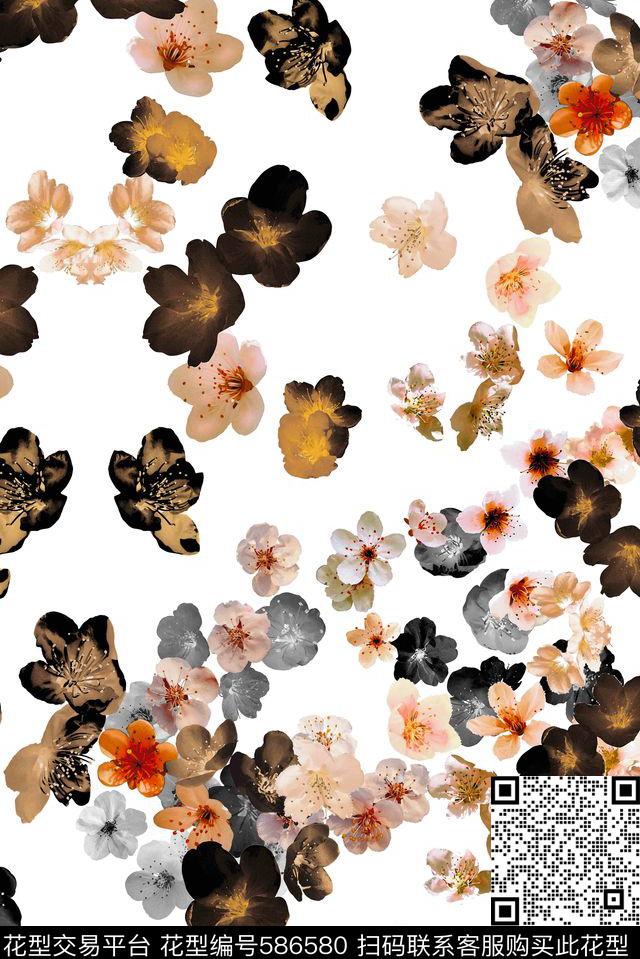 花卉花朵小碎花数码印花华亿平台下载（图片编号: 586580） - 瓦栏（Walan）