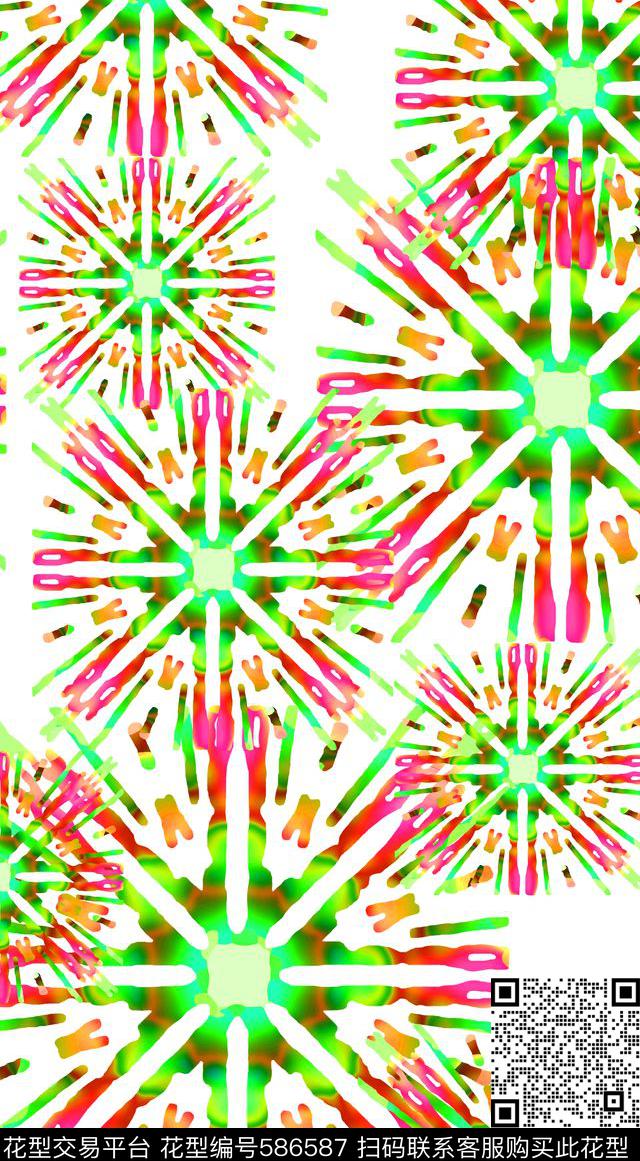 格子抽象图案梦幻时尚数码印花华亿平台下载（图片编号: 586587） - 瓦栏（Walan）