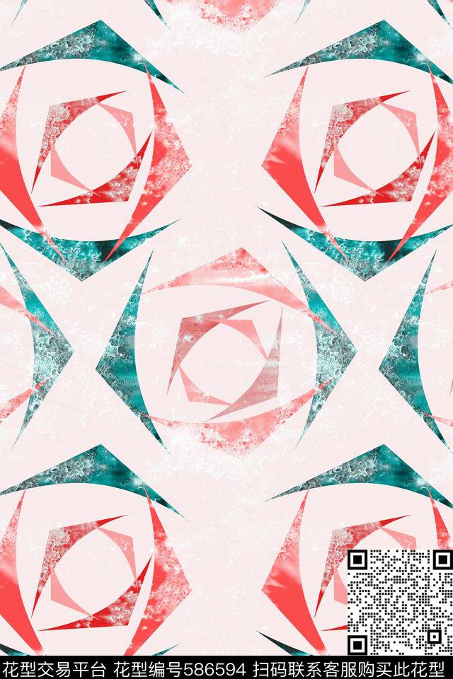 斑驳花卉纹理数码印花华亿平台下载（图片编号: 586594） - 瓦栏（Walan）