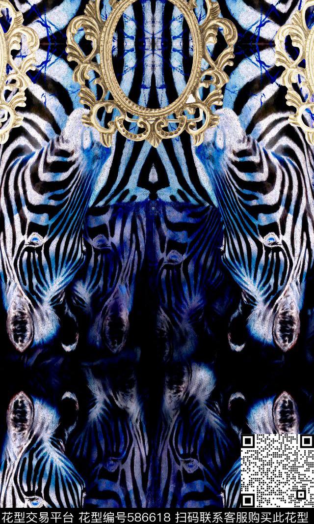 复古斑马金属画框数码印花华亿平台下载（图片编号: 586618） - 瓦栏（Walan）