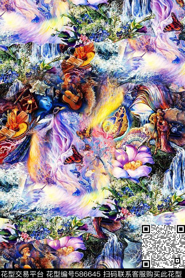 时尚神话传说数码印花华亿平台下载（图片编号: 586645） - 瓦栏（Walan）