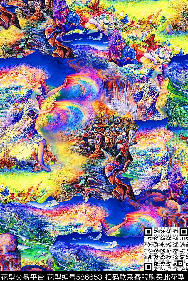 时尚神话炫彩数码印花华亿平台下载（图片编号: 586653） - 瓦栏（Walan）