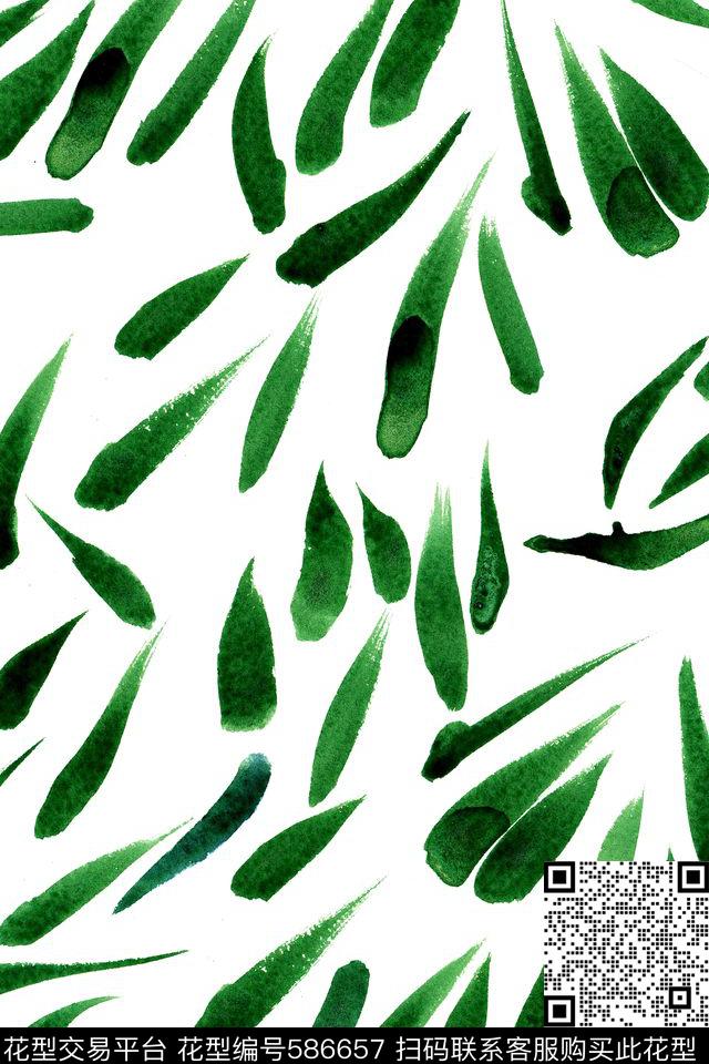 抽象纹理笔触手绘花卉传统印花华亿平台下载（图片编号: 586657） - 瓦栏（Walan）