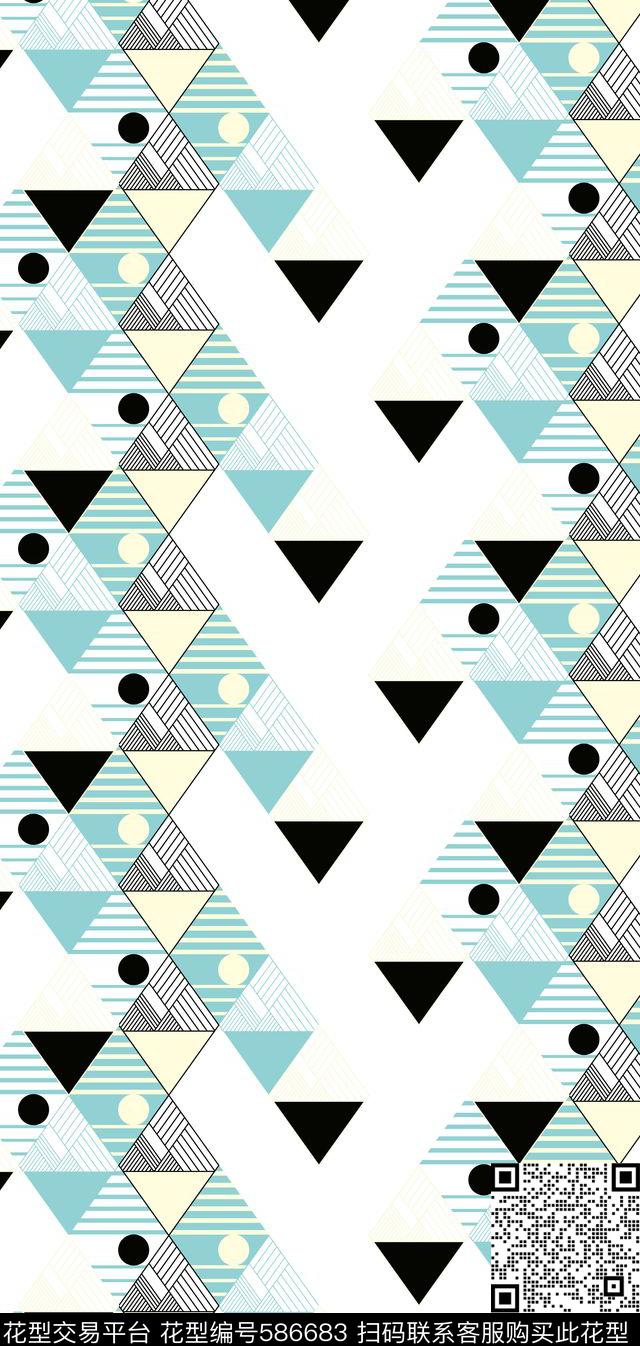 几何三角形条纹传统印花华亿平台下载（图片编号: 586683） - 瓦栏（Walan）