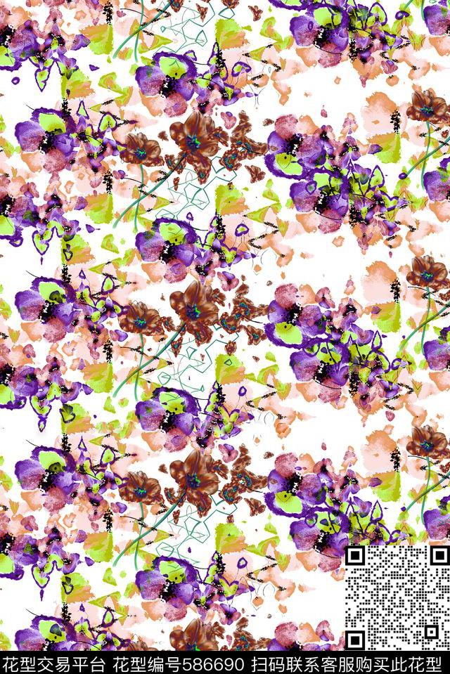 小碎花数码印花华亿平台下载（图片编号: 586690） - 瓦栏（Walan）