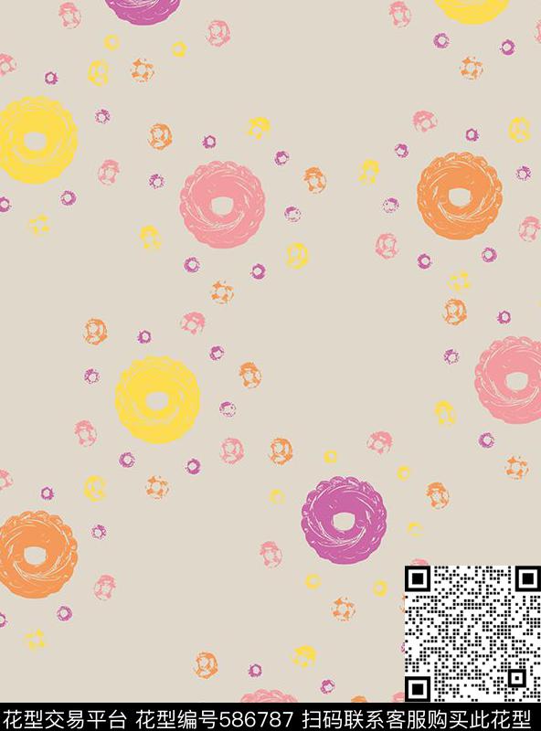 简约漩涡彩色传统印花华亿平台下载（图片编号: 586787） - 瓦栏（Walan）