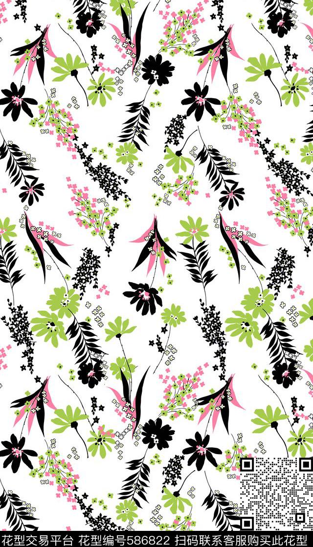 清新花卉沙发窗帘传统印花华亿平台下载（图片编号: 586822） - 瓦栏（Walan）