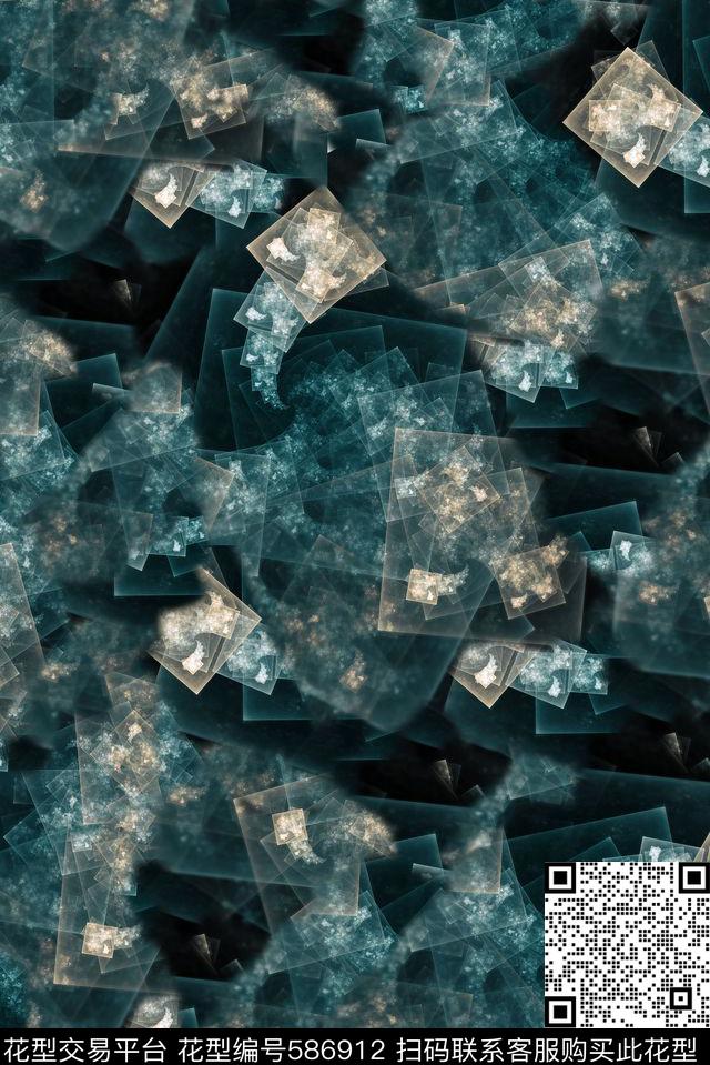 欧美大牌风格抽象几何满版印花数码印花华亿平台下载（图片编号: 586912） - 瓦栏（Walan）