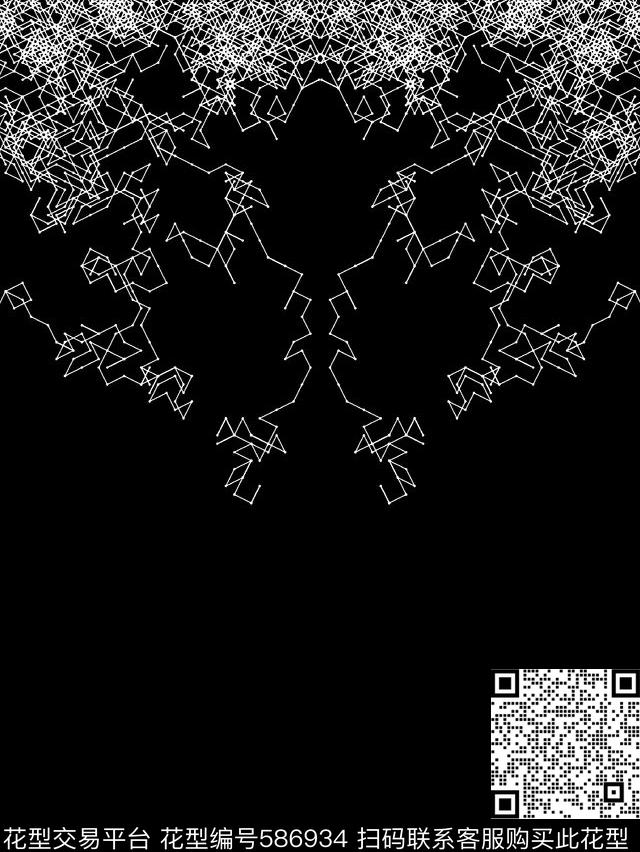 抽象几何线条男装T恤传统印花华亿平台下载（图片编号: 586934） - 瓦栏（Walan）