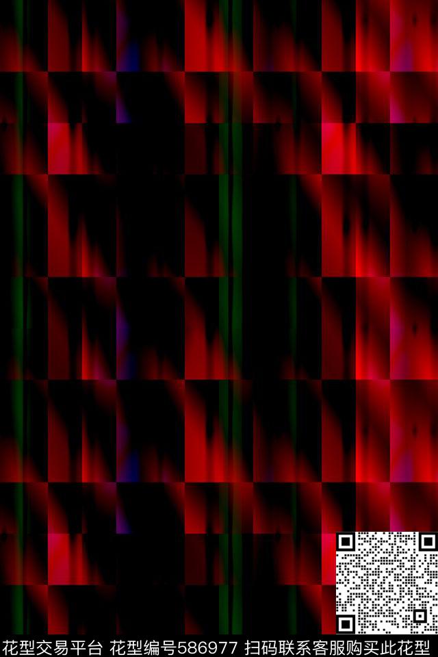 抽象几何色彩数码印花华亿平台下载（图片编号: 586977） - 瓦栏（Walan）
