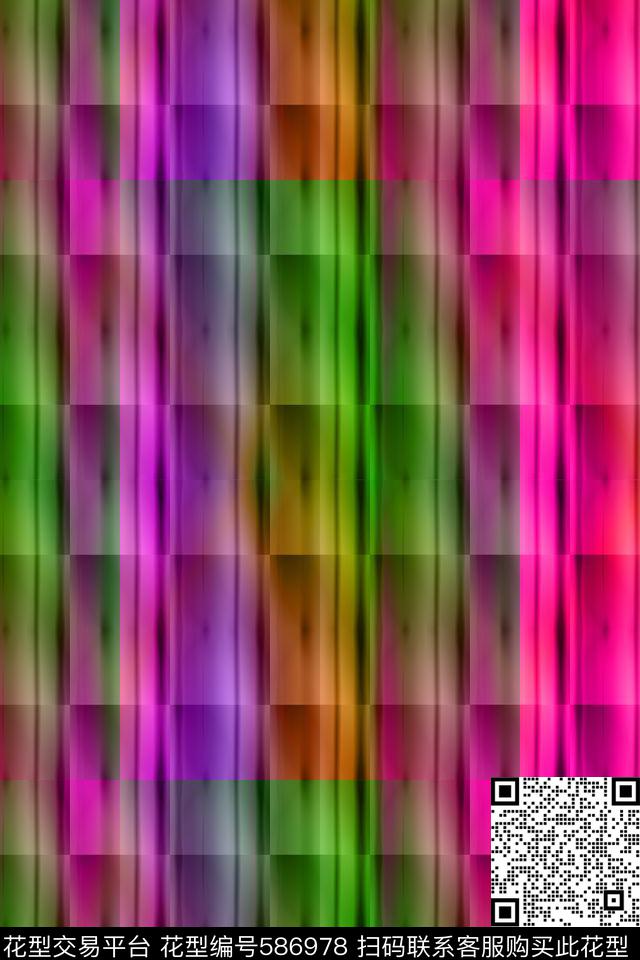 抽象几何色彩数码印花华亿平台下载（图片编号: 586978） - 瓦栏（Walan）