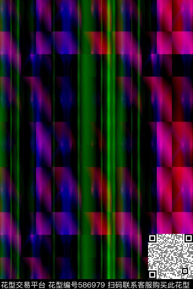 抽象几何色彩数码印花华亿平台下载（图片编号: 586979） - 瓦栏（Walan）