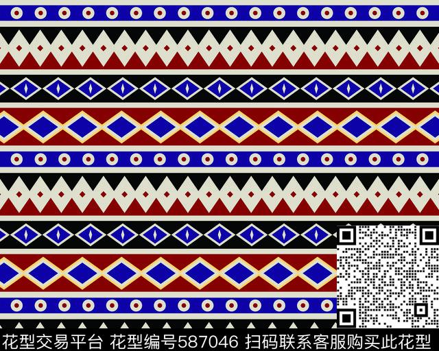 波西米亚几何传统印花华亿平台下载（图片编号: 587046） - 瓦栏（Walan）