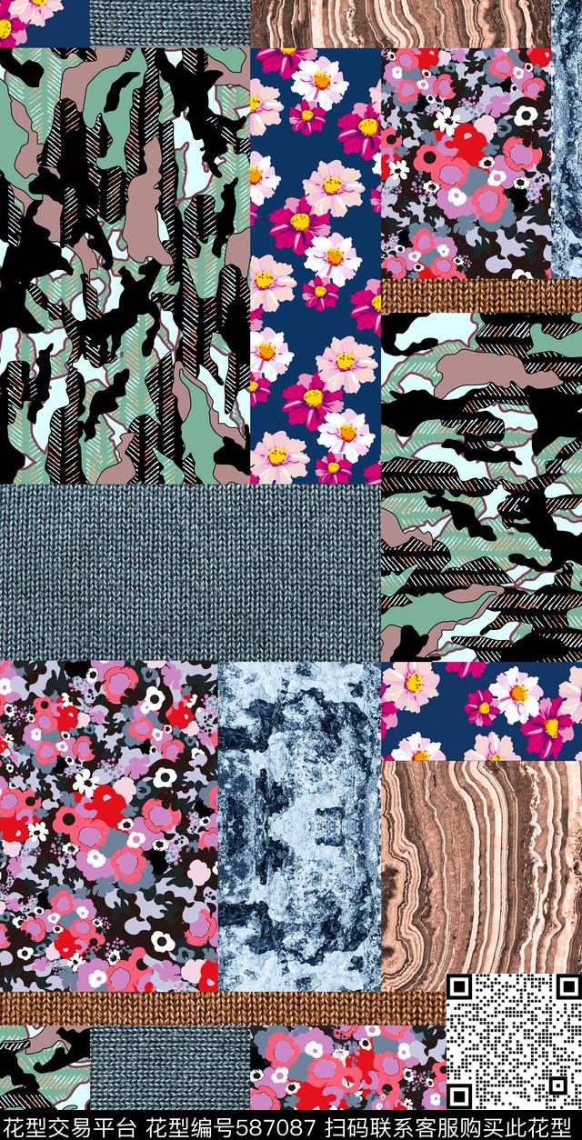 迷彩、布纹、石纹、矢量花卉、抽象纹路数码印花华亿平台下载（图片编号: 587087） - 瓦栏（Walan）