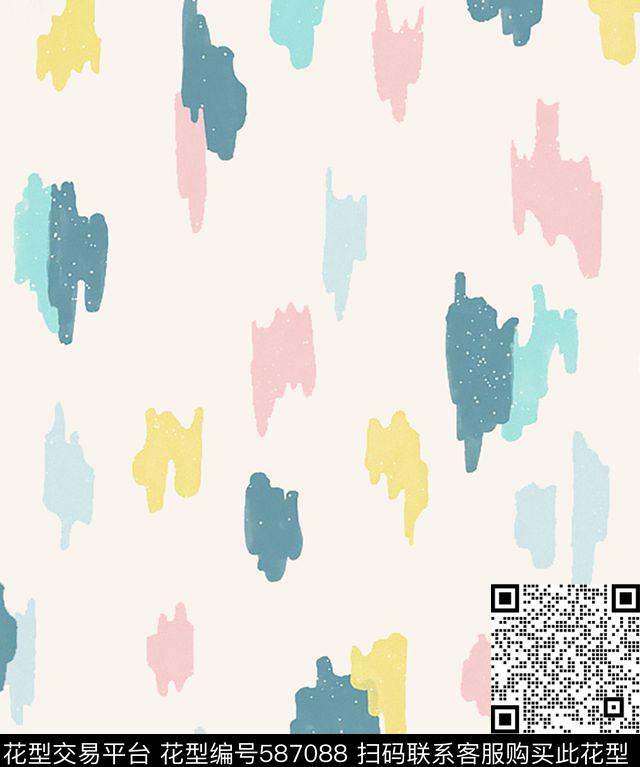 少女女装手绘传统印花华亿平台下载（图片编号: 587088） - 瓦栏（Walan）