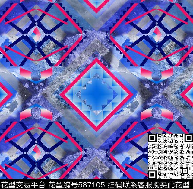 几何分割男装数码印花华亿平台下载（图片编号: 587105） - 瓦栏（Walan）