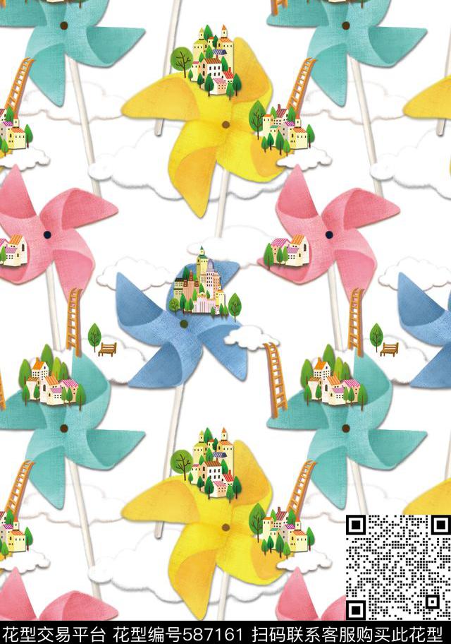 可爱少女粉色数码印花华亿平台下载（图片编号: 587161） - 瓦栏（Walan）