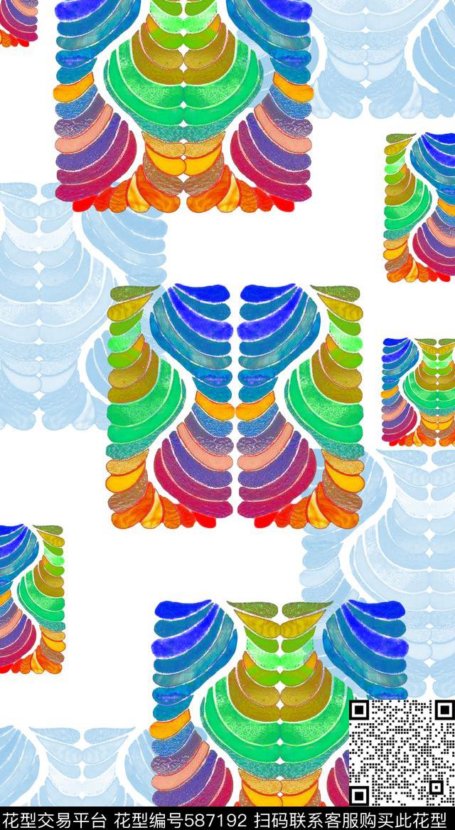 时尚大牌风格花卉格子图案数码印花华亿平台下载（图片编号: 587192） - 瓦栏（Walan）