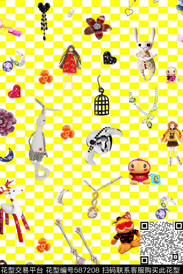 小清新卡通饰品珠宝饰品几何底印花童装女装墙纸礼品发箍耳坠耳钉项链戒指小熊小兔子卡通女孩小鹿小清新卡通饰品珠宝饰品几何底印花卡通数码印花华亿平台下载（图片编号: 587208） - 瓦栏（Walan）