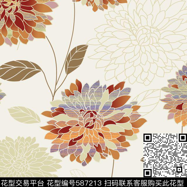 时尚清新传统印花华亿平台下载（图片编号: 587213） - 瓦栏（Walan）