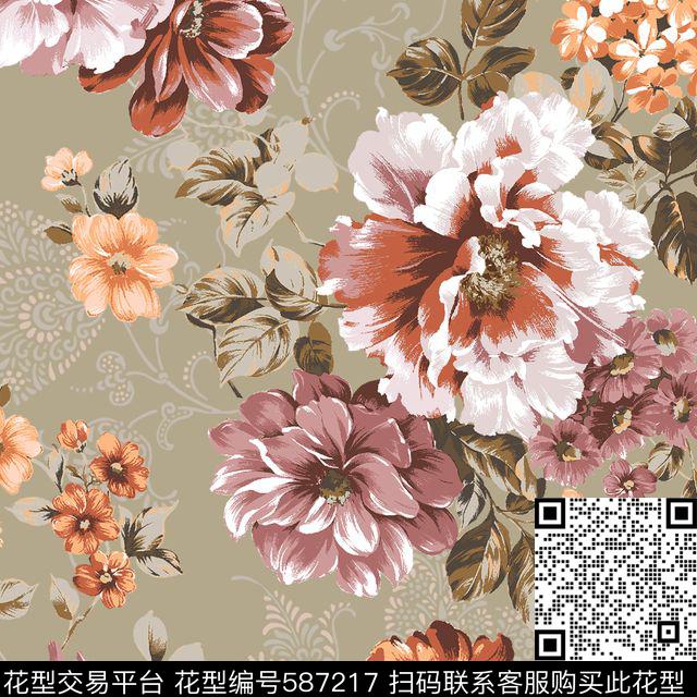 复古欧式时尚传统印花华亿平台下载（图片编号: 587217） - 瓦栏（Walan）