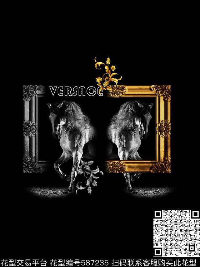 范思哲双马男装T恤数码印花华亿平台下载（图片编号: 587235） - 瓦栏（Walan）